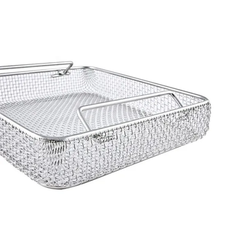 Lab Grade Stainless Steel Sterilization Basket for Laboratory Instrument Disinfection