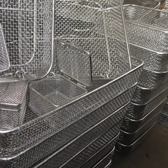 Lab Grade Stainless Steel Sterilization Basket for Laboratory Instrument Disinfection
