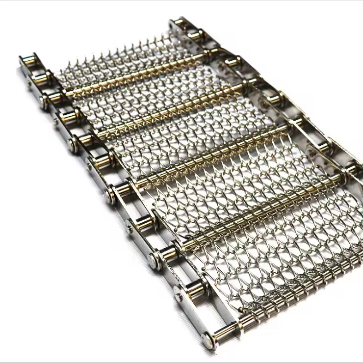 Chain Driven Chain Link Compound Weave Stainless Steel Mesh Conveyor Belt for Oven Baking