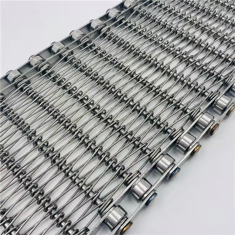 Chain Driven Chain Link Compound Weave Stainless Steel Mesh Conveyor Belt for Oven Baking